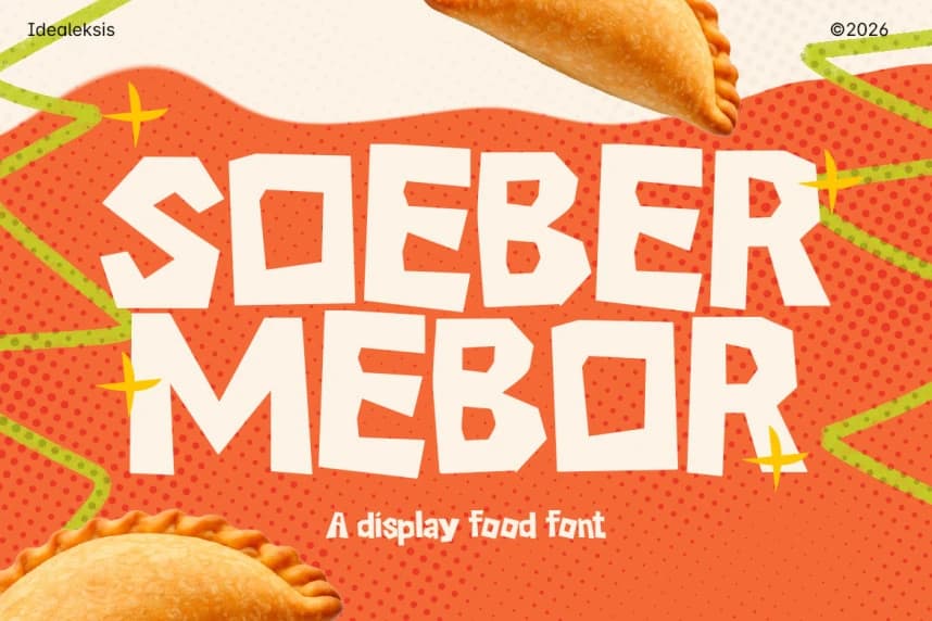 Soeber Mebor – Food Font – Display creative asset