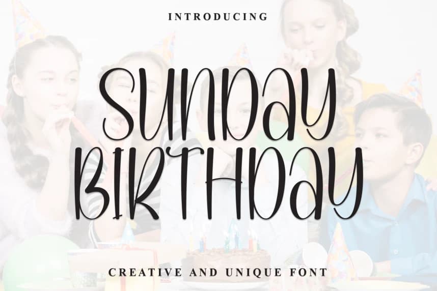 Sunday Birthday – Natural Script Handwritten Font – Display creative asset