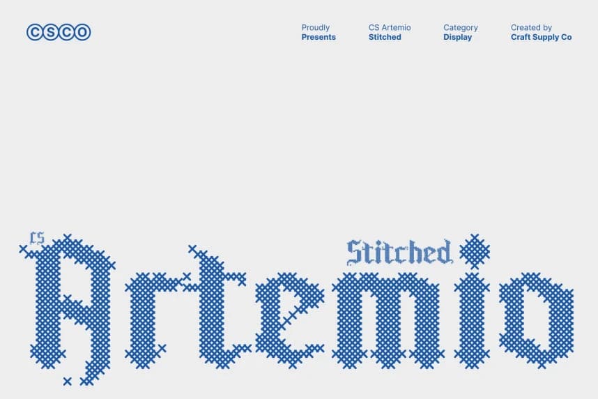 CS Artemio Stitched Font – Display creative asset