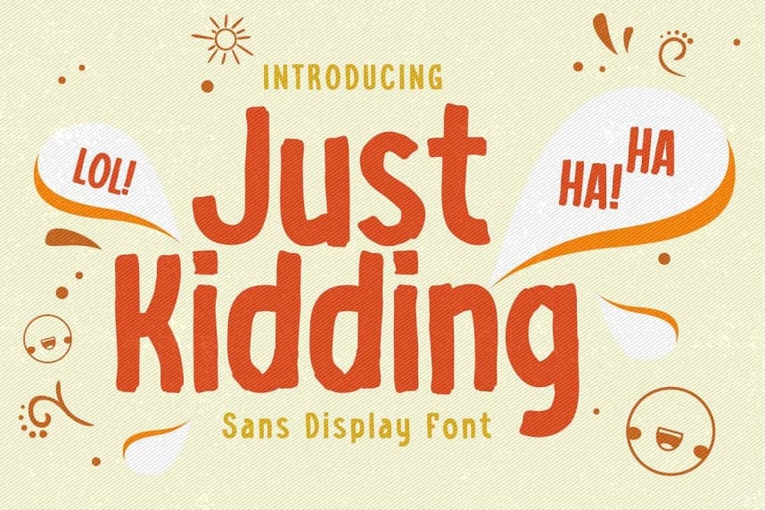 Just Kidding Font – Display creative asset