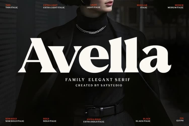 Avella Font – Serif creative asset