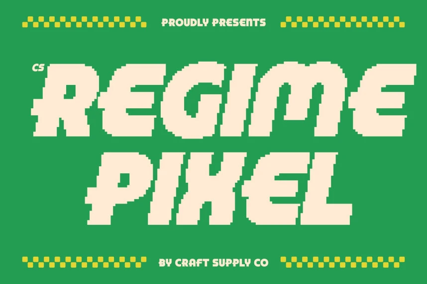 CS Regime Pixel Font – Display creative asset