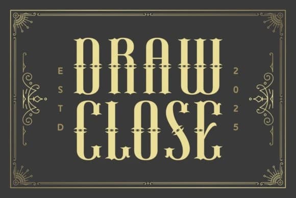 Draw Close Font – Display creative asset
