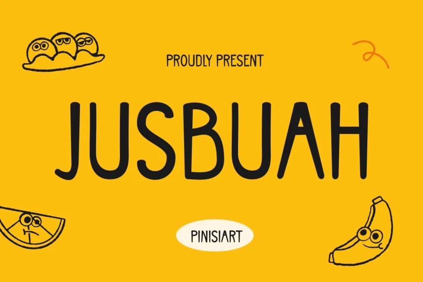 Jusbuah Playful Font – Display creative asset