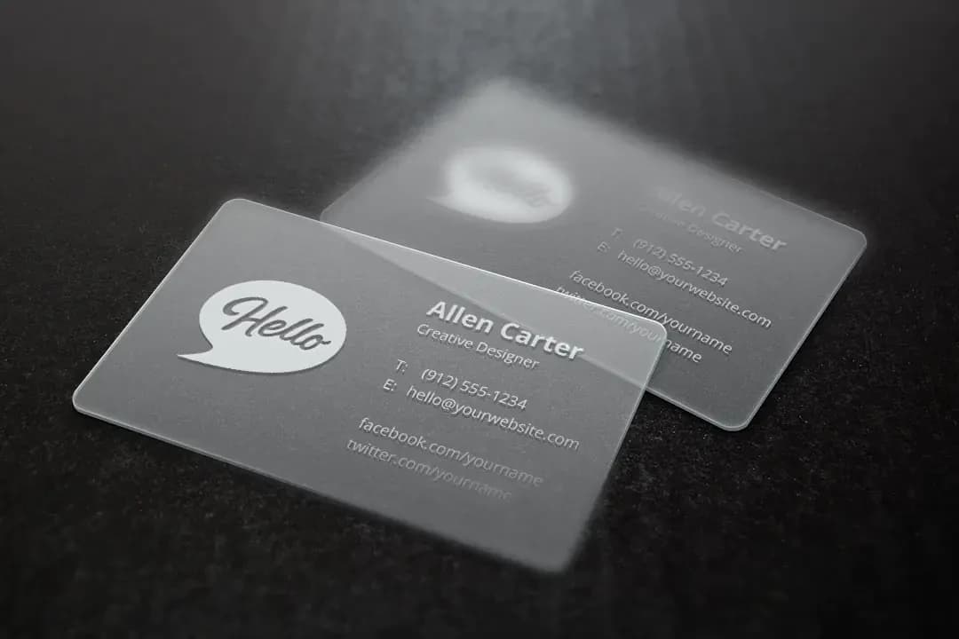 Translucent Business Card Mockup Free PSD – Mockups creative asset