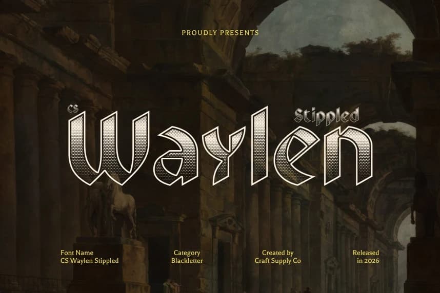 CS Waylen Stippled Font – Display creative asset