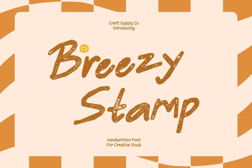 CS Breezy Stamp Font – Handwritten creative asset