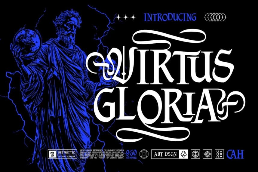 Virtus Gloria Font – Display creative asset