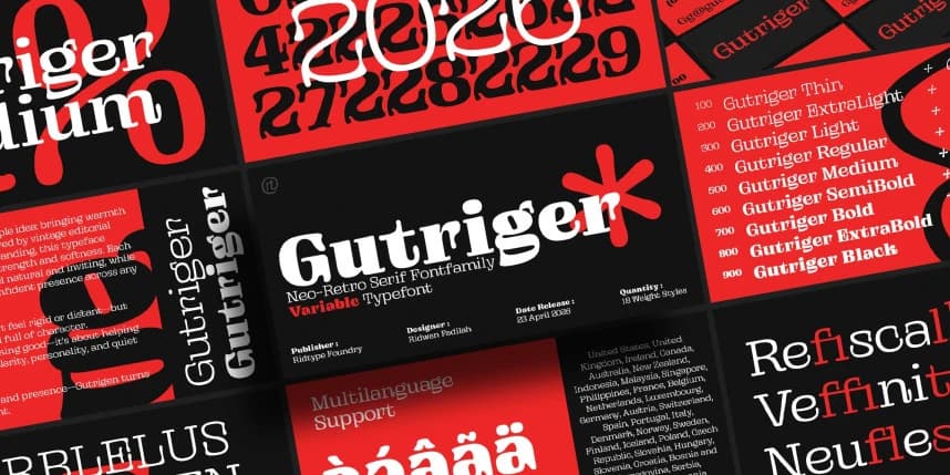 Gutriger Font – Display creative asset