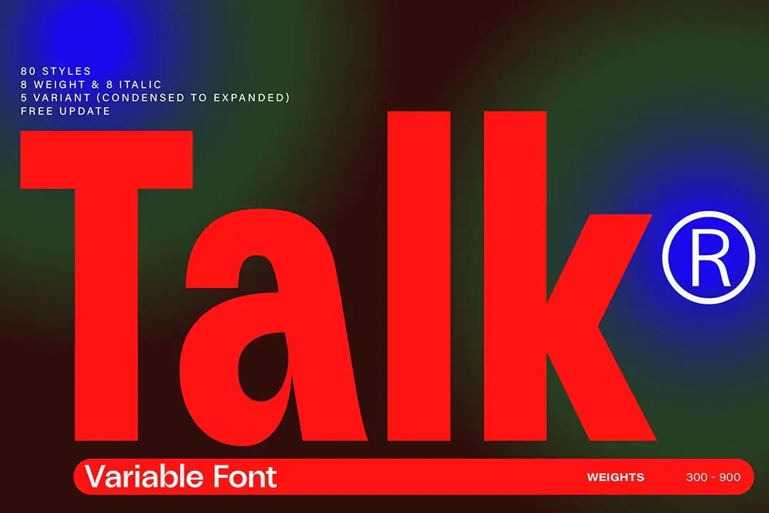 ZT Talk Font – Display creative asset