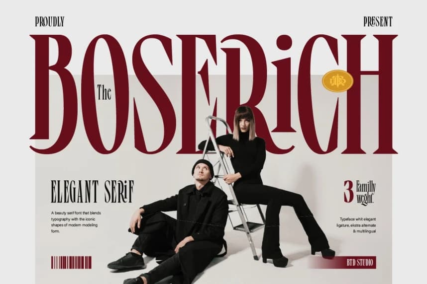 Boserich Font – Serif creative asset