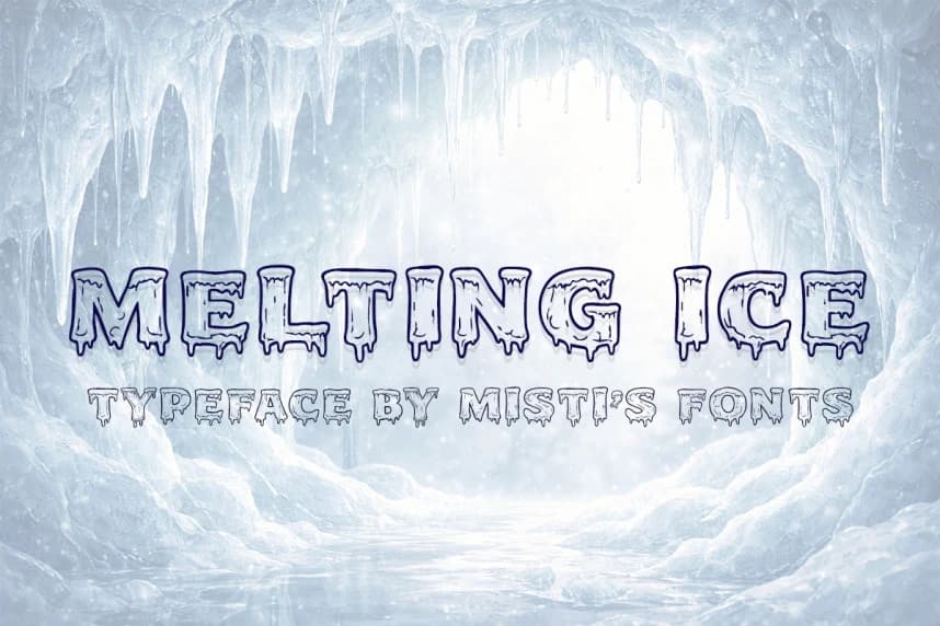 Melting Ice Font – Display creative asset