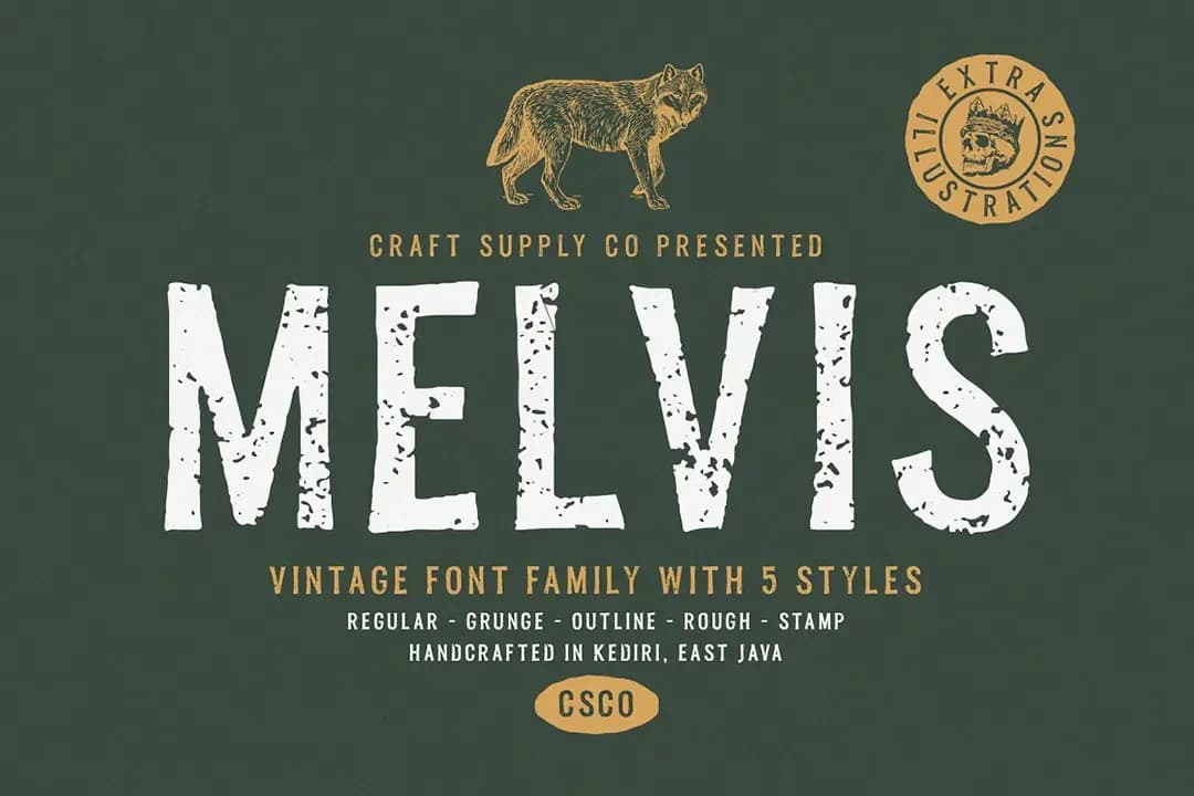 Melvis Vintage Font Font Sample – Display creative asset