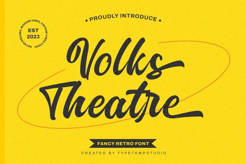 Volks Theatre Font – Script creative asset