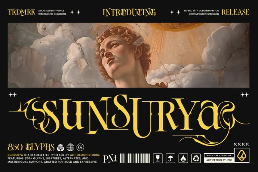 Sunsurya Font – Display creative asset