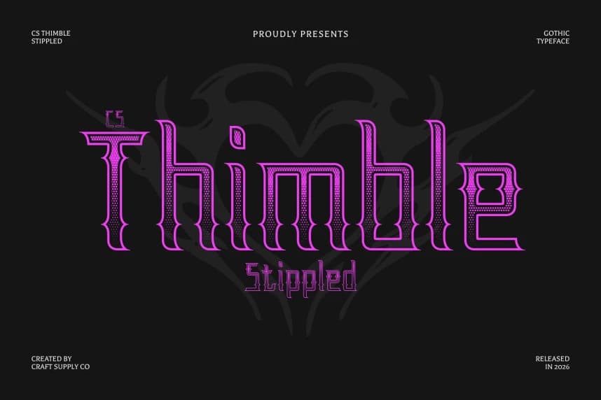 CS Thimble Stippled Font – Display creative asset