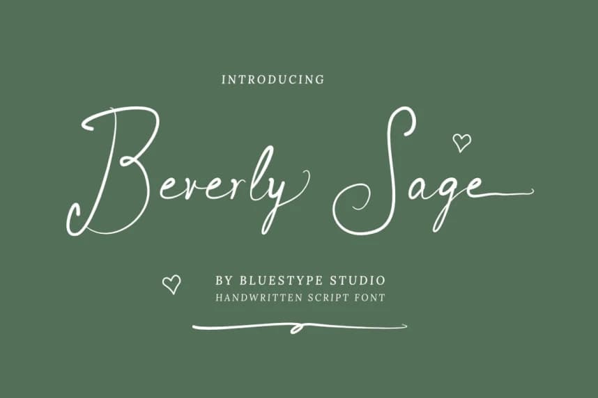 Beverly Sage Font – Handwritten creative asset