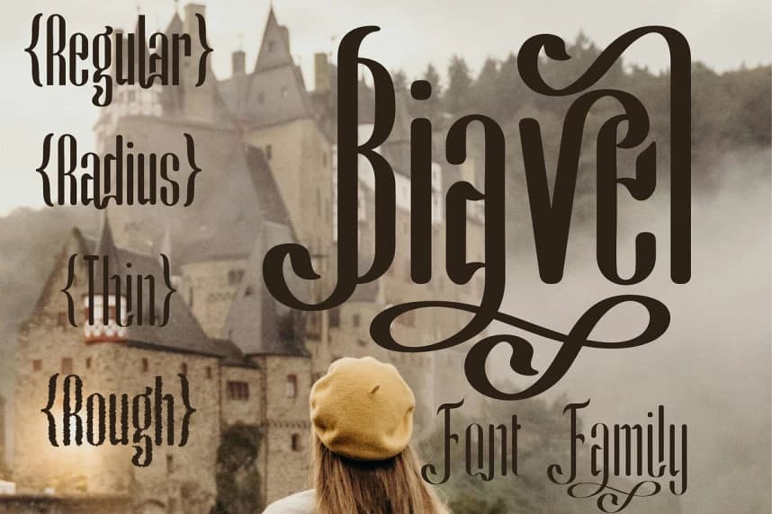 Biavel Font – Display creative asset