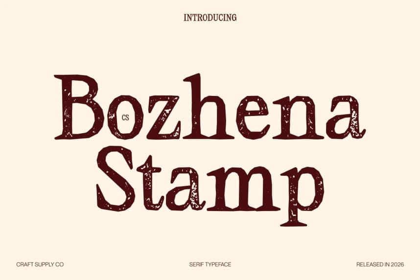 CS Bozhena Stamp Font – Serif creative asset