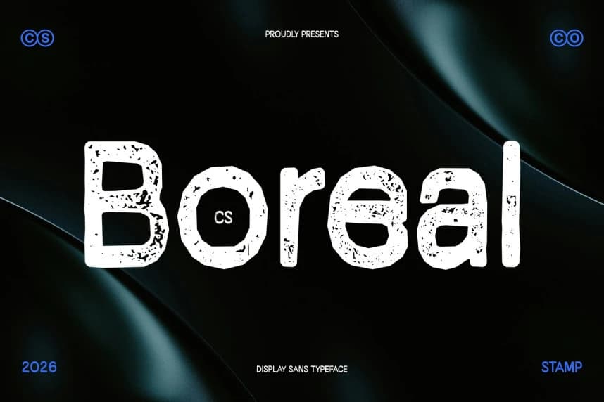 CS Boreal Stamp Font – Display creative asset