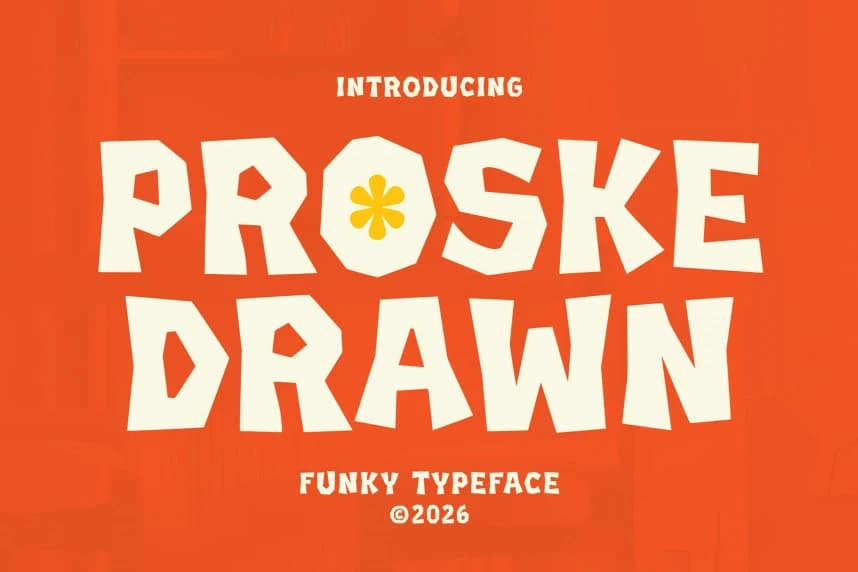 Proske Drawn – Funky Typeface – Display creative asset