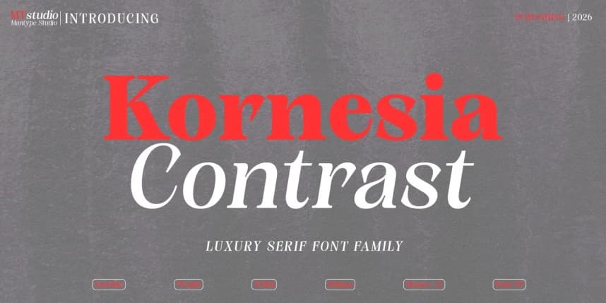 Kornesia Contrast Font – Serif creative asset