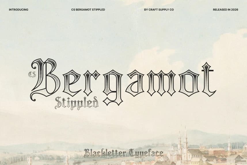 CS Bergamot Stippled Font – Display creative asset