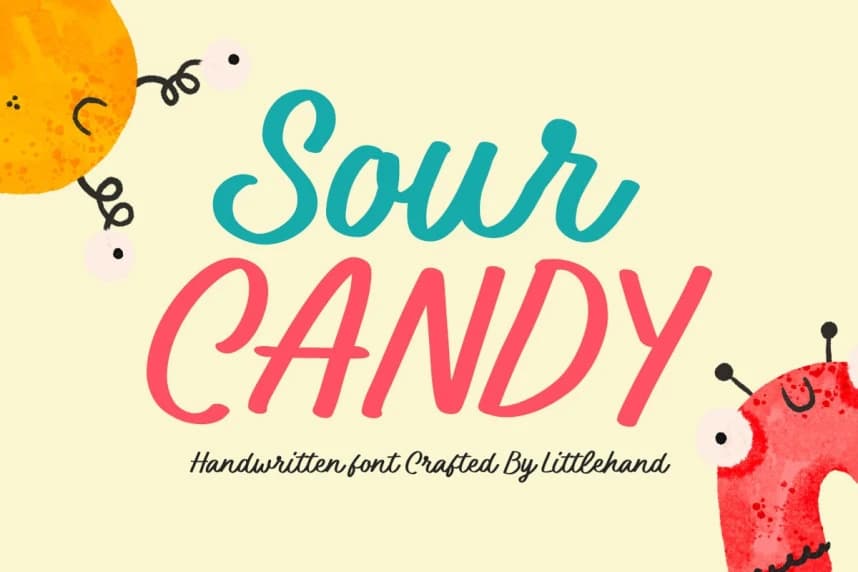 Sour Candy Handwriting Font – Handwritten creative asset
