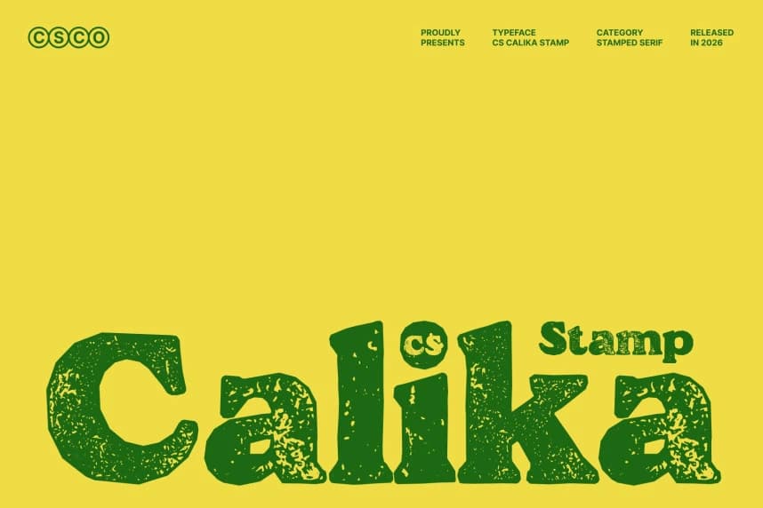 CS Calika Stamp Font – Display creative asset