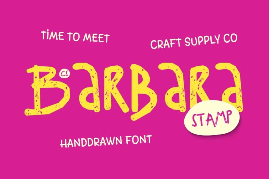 CS Barbara Stamp Font – Handwritten creative asset