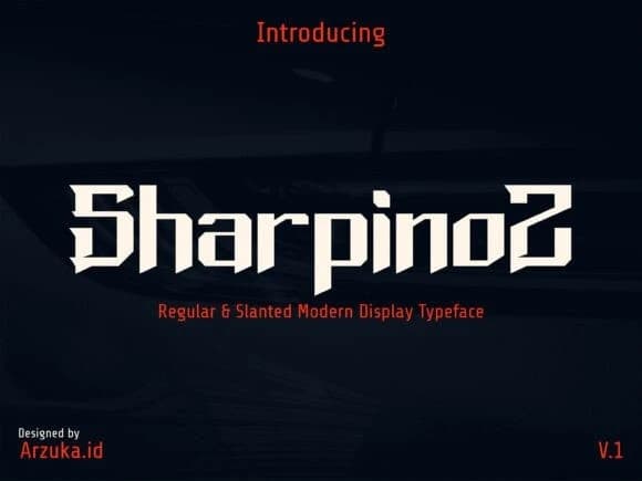 Sharpinoz Font – Display creative asset