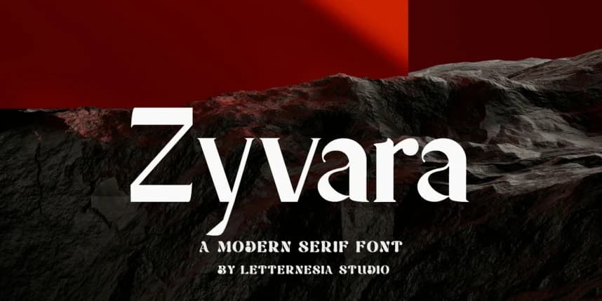 Zyvara Font – Display creative asset