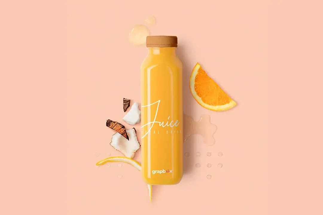 Juice Bottle Scene Mockup – Mockups creative asset