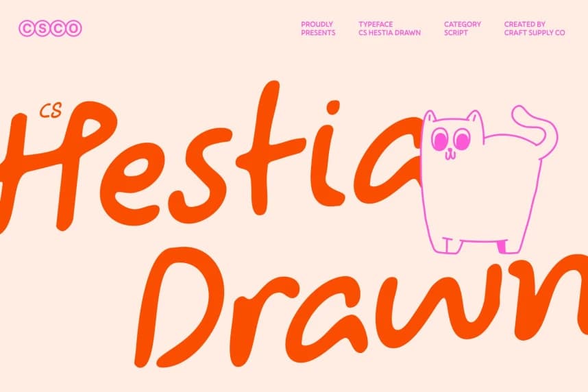 CS Hestia Drawn Font – Handwritten creative asset