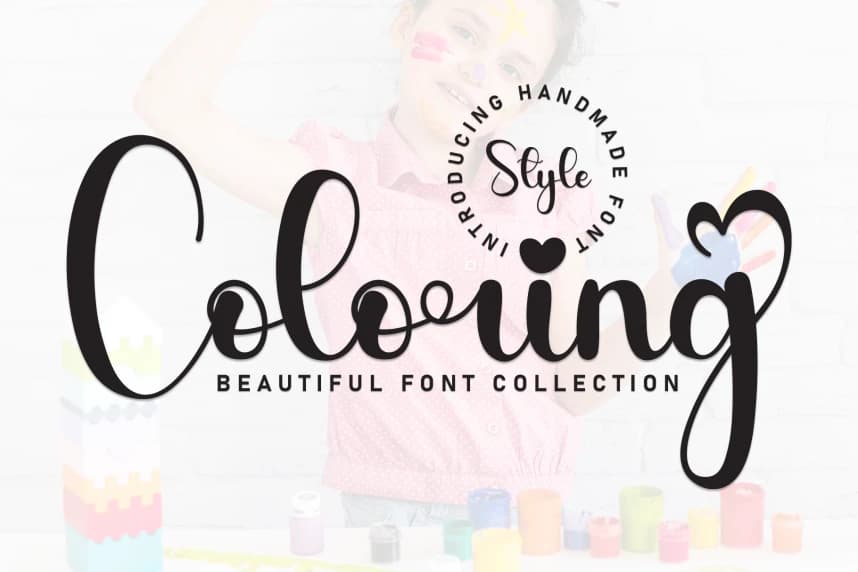 Coloring – Natural Script Handwritten Font – Handwritten creative asset