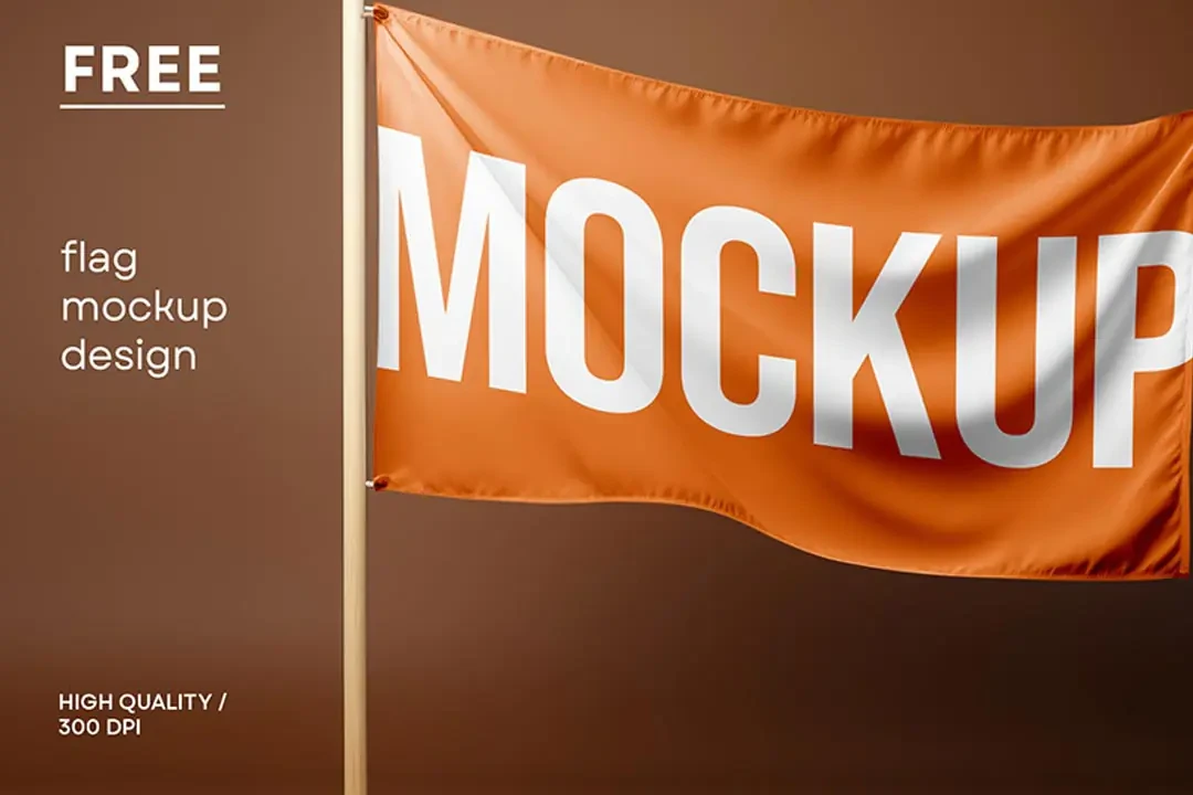 Flag Mockup PSD – Mockups creative asset