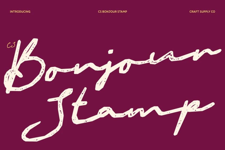 CS Bonjour Stamp Font – Handwritten creative asset