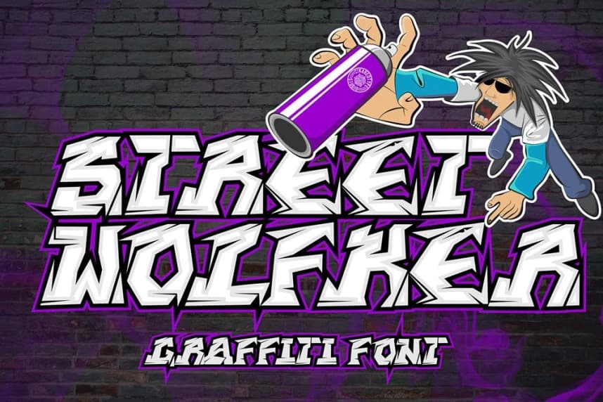 Street Wolfker Graffiti Font – Display creative asset