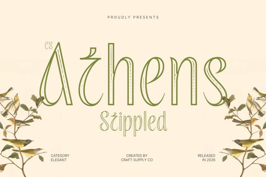 CS Athens Stippled Font – Display creative asset