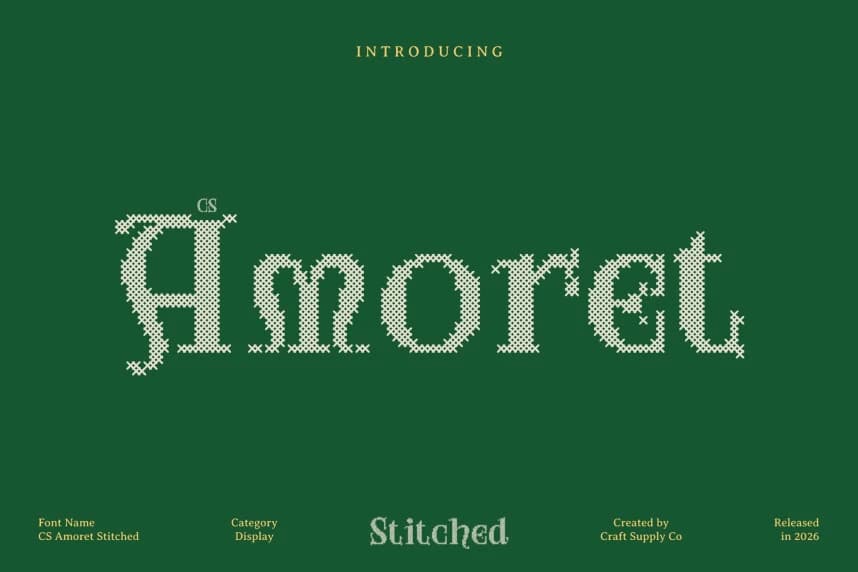 CS Amoret Stitched Font – Display creative asset