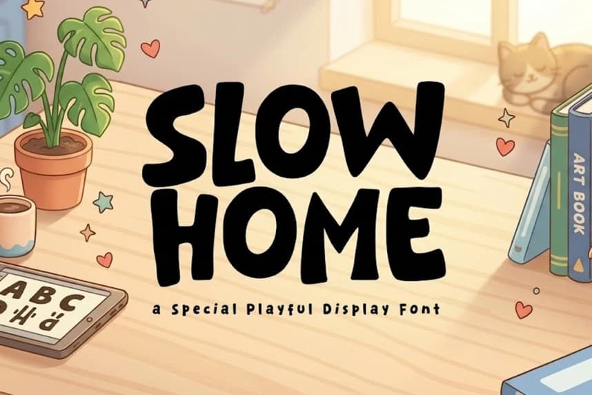 Slow Home Font – Display creative asset
