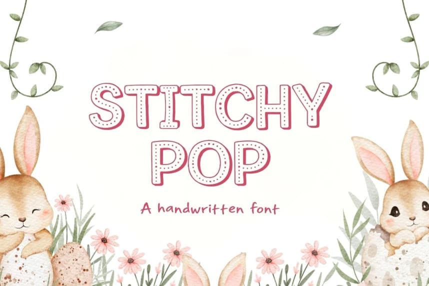 Stitchy Pop Font – Display creative asset