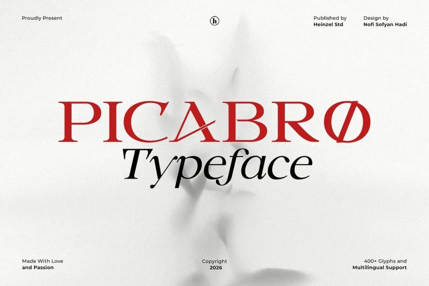 Picabro Font – Display creative asset