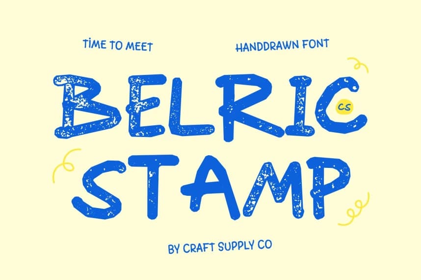 CS Belric Stamp Font – Handwritten creative asset