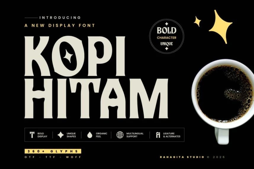 Kopi Hitam Font – Display creative asset