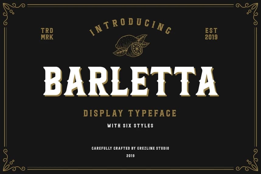 Barletta Font – Display creative asset