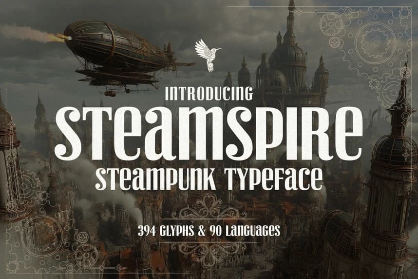 Steamspire Font – Display creative asset