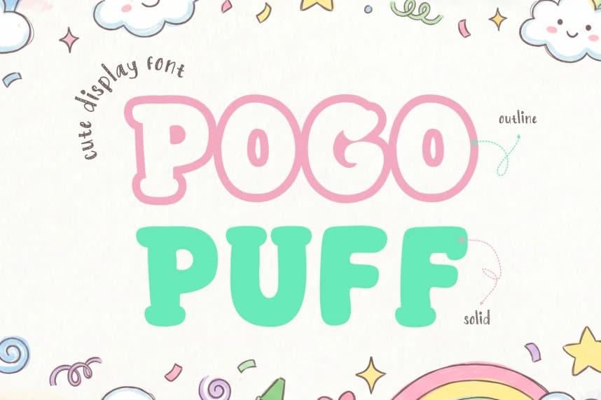 Pogo Puff Font – Display creative asset