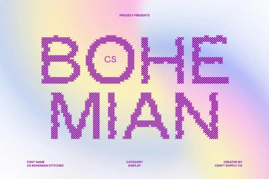 CS Bohemian Stitched Font – Display creative asset