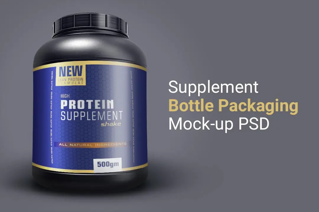 Supplement Bottle Package Mockup PSD – Mockups creative asset